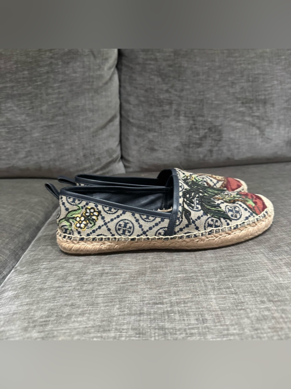 Tory Burch Cheetah Needlepoint Platform Espadrille - Picture 3 of 6
